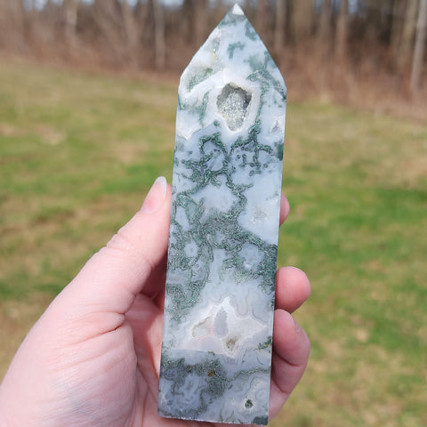 Moss Agate Tower - Large