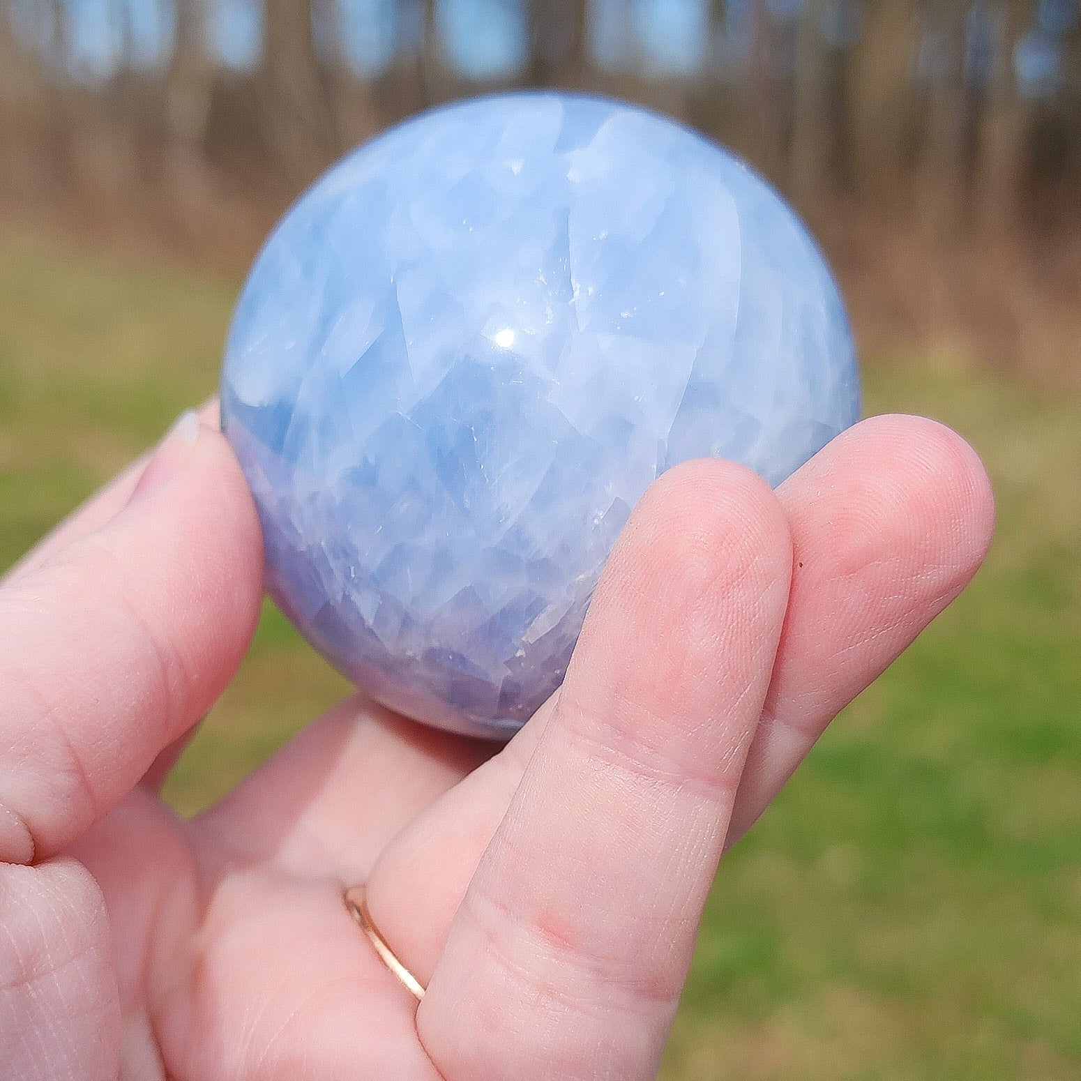 Blue Calcite Sphere - 60mm