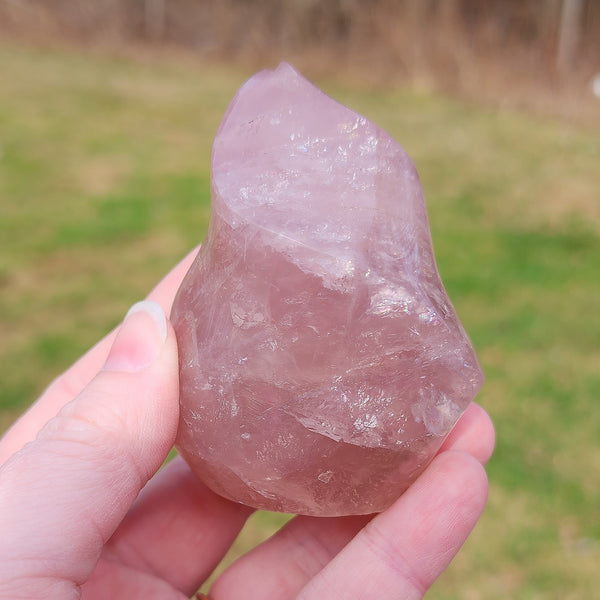 Rose Quartz Flame Crystal Carving