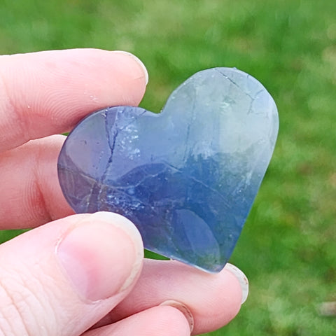 Blue Fluorite Heart Crystal Carving