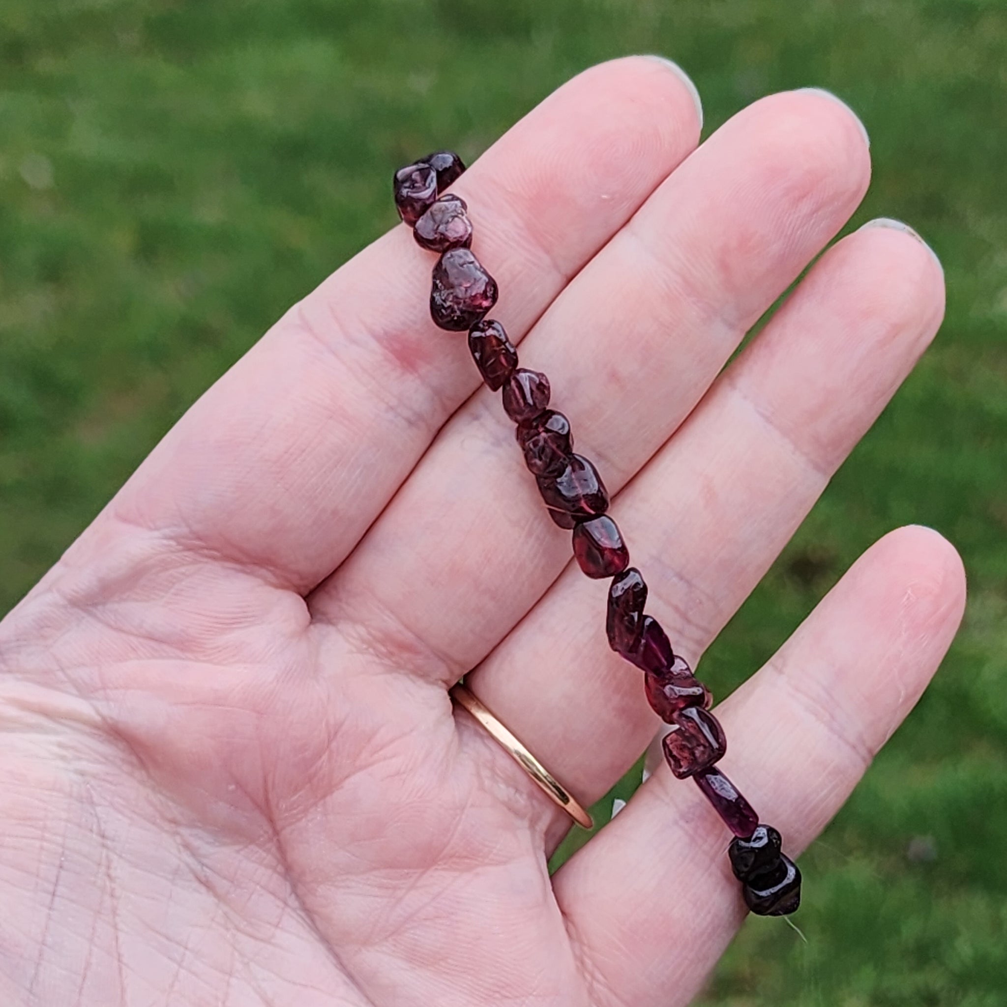 Freeform Garnet Crystal Bracelet