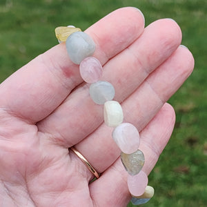 Morganite Mixed Beryls Crystal Bracelet