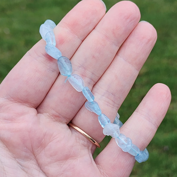 Freeform Aquamarine Crystal Bracelet
