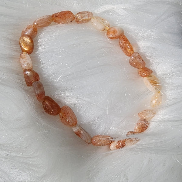 Freeform Sunstone Crystal Bracelet