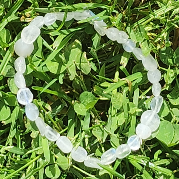Freeform Rainbow Moonstone Crystal Bracelet