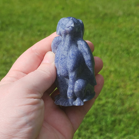 Blue Aventurine Angel Dog Crystal Carving